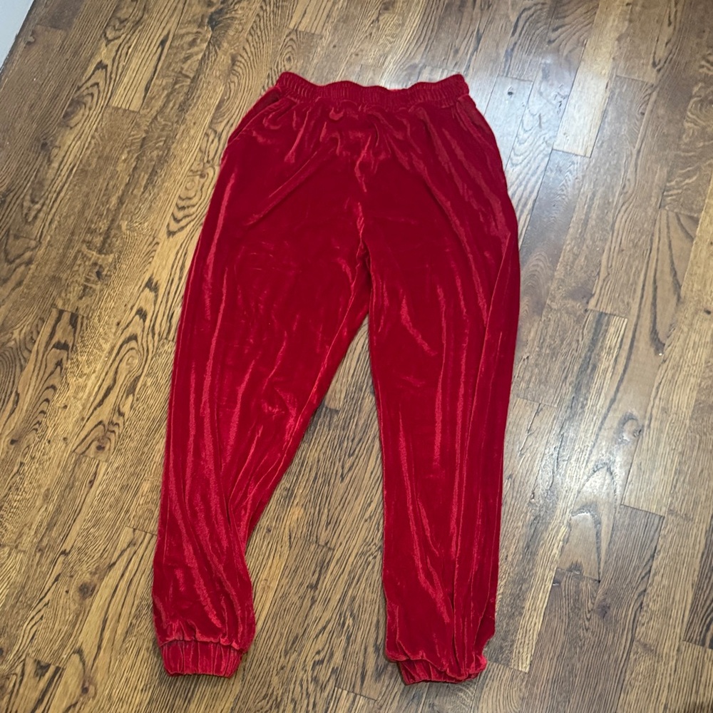 Women's Red Velvet Joggers
